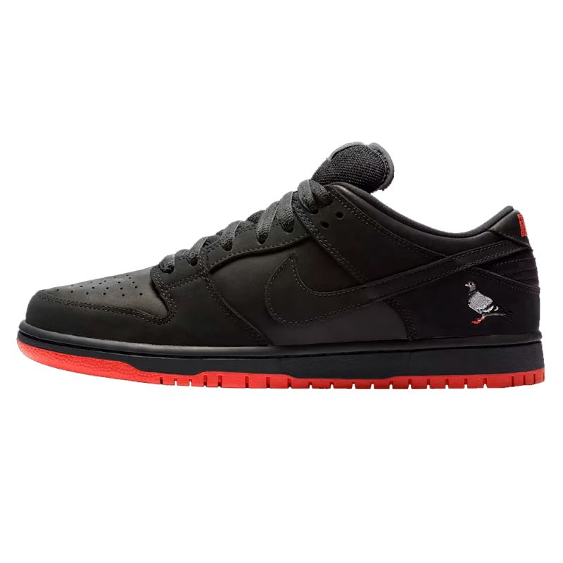 Nike SB Dunk Low Pigeon Black Red хутро