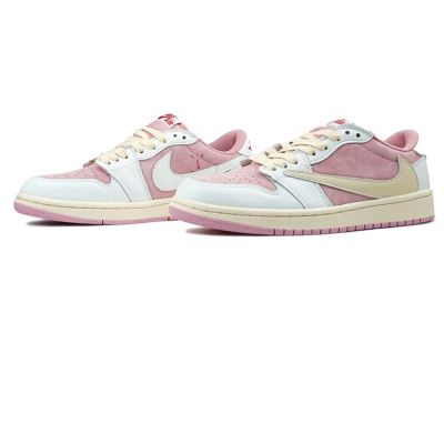 Jordan 1 Low Og Sp Travis Scott Pink White Beige
