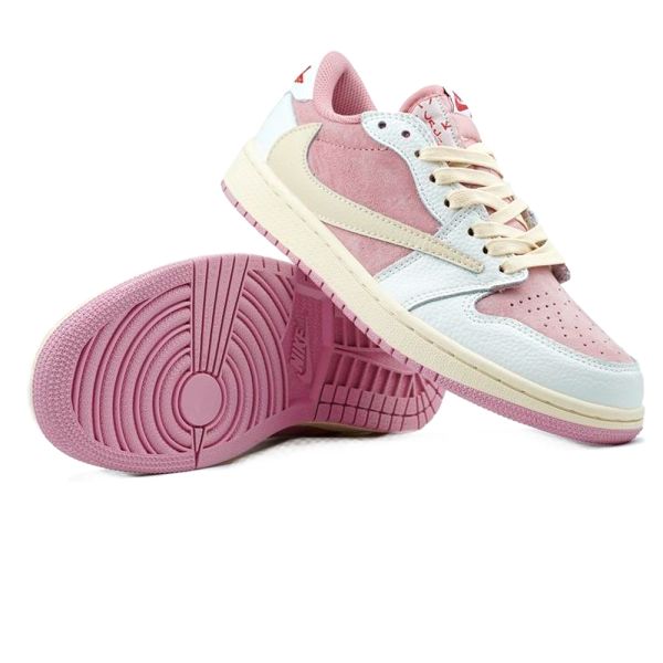 Jordan 1 Low Og Sp Travis Scott Pink White Beige