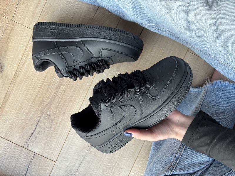 Nike Air Force 1 Low Black Rope Laces